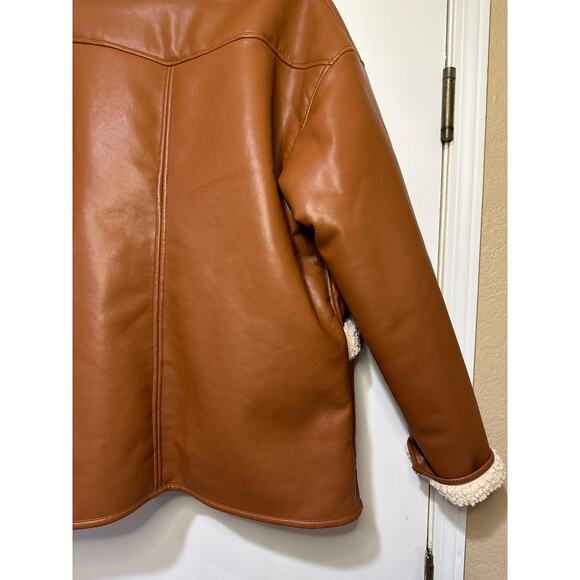 Blank NYC Rainmaker Sherpa Jacket Faux Fur Backing & Trim Size Large NWT Cozy - Picture 14 of 16